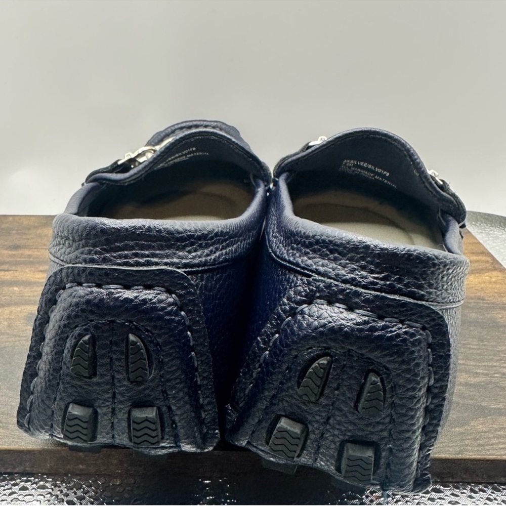 Anne Klein iFlex Silvee Blue Pebbled Leather Chain Loafer 7.5 - Picture 3 of 8